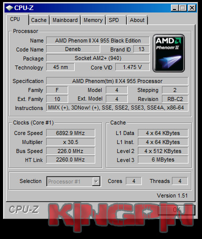 Almost @ 7 GHz in a Phenom II 955: WOW [​IMG]