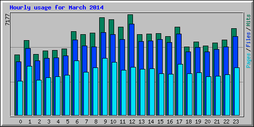 Hourly usage for March 2014